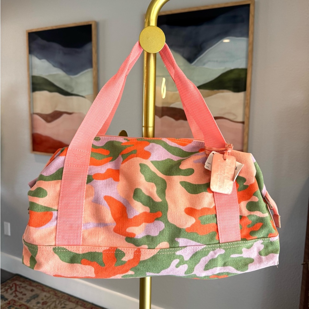 Neiman Marcus Camouflage Pink and Orange Bag